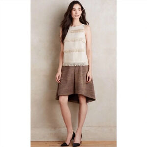 ANTHROPOLOGIE Sunday in Brooklyn Gold Stripe Fringe Top